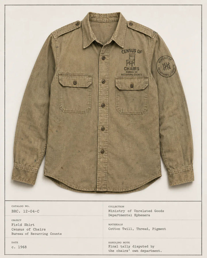 Issued Garment 019-C: Census of Chairs