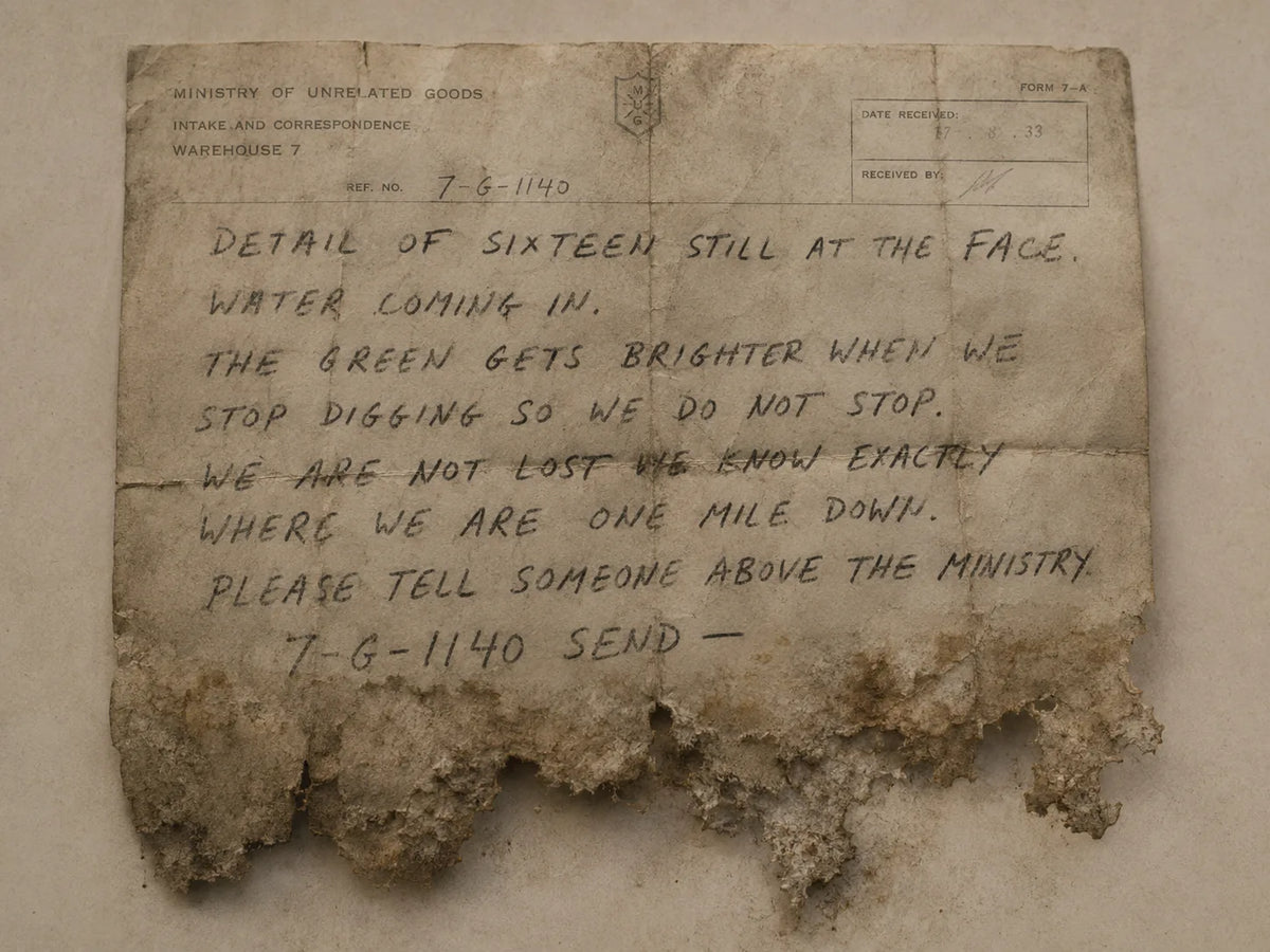 Object 96: Note, Recovered From Depth