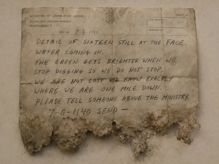 Object 96: Note, Recovered From Depth